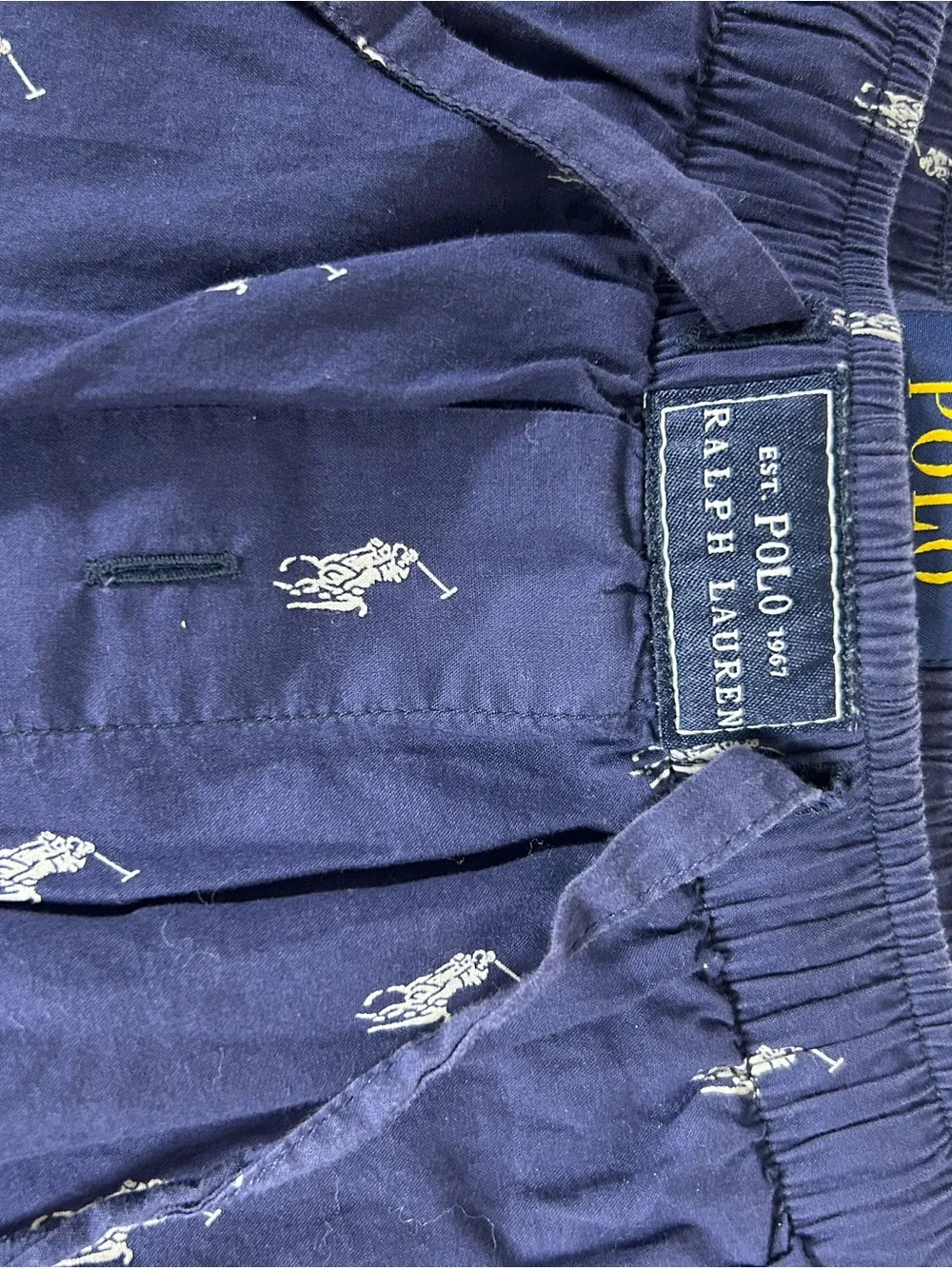 Ralph Lauren Navy Lounge Pants with White Polo Pony Print